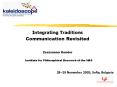 Integrating Traditions PowerPoint PPT Presentation