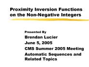 Proximity Inversion Functions on the Non-Negative Integers