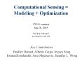 Computational Sensing = Modeling   Optimization PowerPoint PPT Presentation