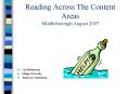 Reading Across The Content Areas Middleborough August 2007 PowerPoint PPT Presentation