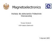 Magnetoelectronics