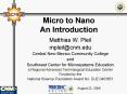 Micro to Nano An Introduction PowerPoint PPT Presentation
