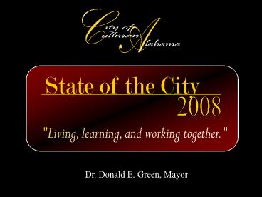 Dr' Donald E' Green, Mayor