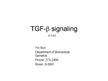 TGFb signaling