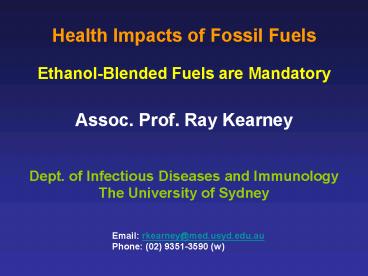 Health Impacts of Fossil Fuels