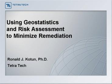 Using Geostatistics and Risk Assessment to Minimize Remediation