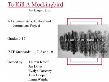 To Kill A Mockingbird by Harper Lee