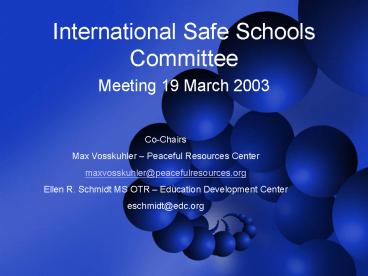 International Safe Schools Committee
