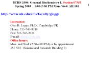 BCHS 3304: General Biochemistry I, Section 07553