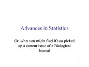 Advances in Statistics