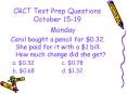 CRCT Test Prep Questions October 1519 PowerPoint PPT Presentation