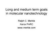 Long and medium term goals in molecular nanotechnology