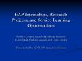 EAP Internships, Research Projects, and Service Learning Opportunities PowerPoint PPT Presentation