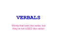 VERBALS PowerPoint PPT Presentation