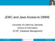 JDBC and Java Access to DBMS
