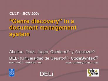 Genre discovery in a document management system
