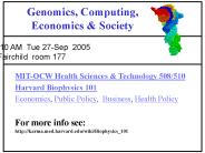 Genomics, Computing, Economics