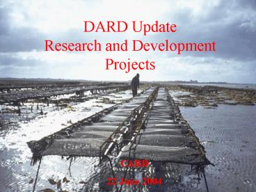 DARD Update Research and Development Projects
