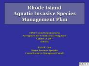Rhode Island Aquatic Invasive Species Management Plan