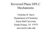 Reversed Phase HPLC Mechanisms
