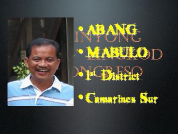 Ang inyong abang lingkod sa kongreso