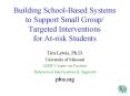 Building School-Based Systems to Support Small Group/ Targeted Interventions for At-risk Students PowerPoint PPT Presentation