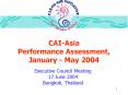 CAIAsia Performance Assessment, January May 2004 PowerPoint PPT Presentation