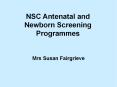NSC Antenatal and Newborn Screening Programmes PowerPoint PPT Presentation