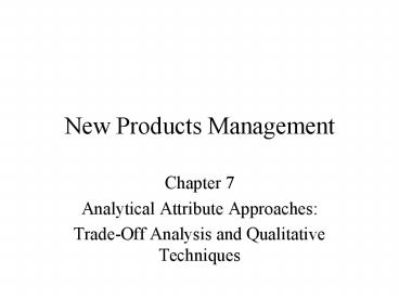 New Products Management