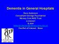 Dementia in General Hospitals PowerPoint PPT Presentation