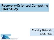 Recovery-Oriented Computing User Study