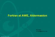 Fortran at AWE, Aldermaston