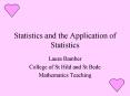 Statistics and the Application of Statistics PowerPoint PPT Presentation