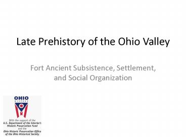 Late Prehistory of the Ohio Valley