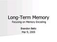 LongTerm Memory PowerPoint PPT Presentation