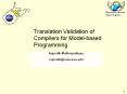 Translation Validation of Compilers for Model-based Programming PowerPoint PPT Presentation