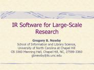 IR Software for LargeScale Research