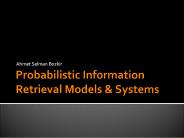 Probabilistic Information Retrieval Models