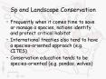 Sp and Landscape Conservation PowerPoint PPT Presentation