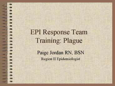 EPI Response Team Training: Plague