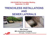 TRENCHLESS INSTALLATIONS AND SEWER LATERALS