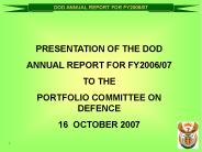 PRESENTATION OF THE DOD