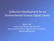 Collection Development for an Environmental Science Digital Library