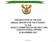PRESENTATION OF THE DOD