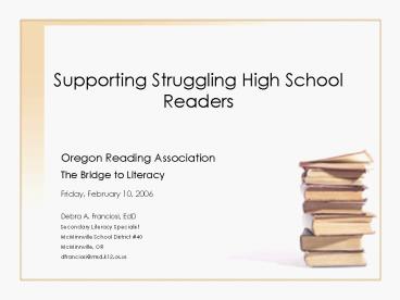 Supporting Struggling High School Readers