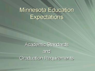 Minnesota Education Expectations