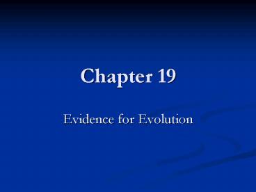 Evidence for Evolution presentation | free to view