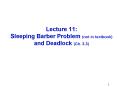 Lecture 11: Sleeping Barber Problem not in textbook and Deadlock Ch' 3'3 PowerPoint PPT Presentation