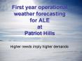 First year operational weather forecasting for ALE at Patriot Hills PowerPoint PPT Presentation