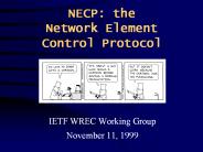 NECP: the Network Element Control Protocol